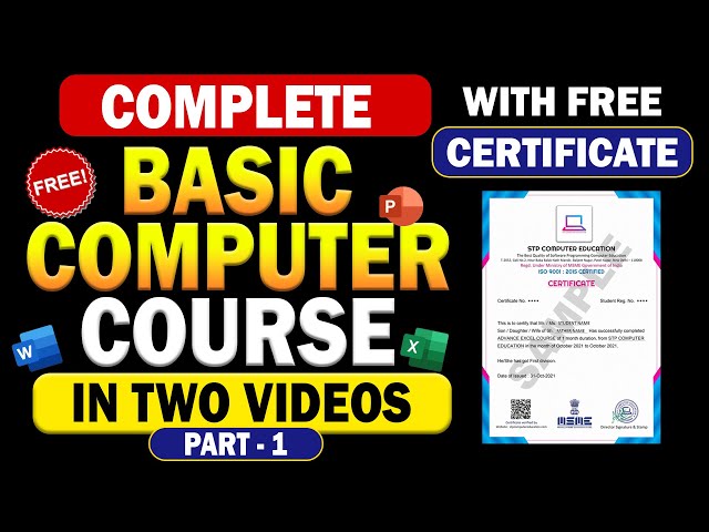 Complete Basic Computer Course - With Free Certificate | Part 1