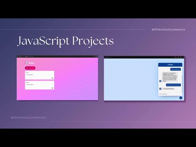 JavaScript Projects: Chat Bot & Note-Taking App in 2 Minutes