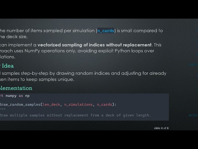 Efficiently Drawing Random Samples Without Replacement from a NumPy Array