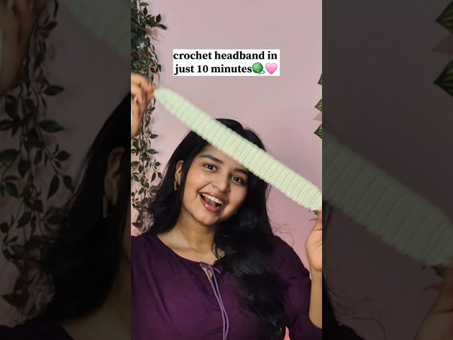 How to crochet a headband in just 10 minutes #viral #crocheting #cute #beautiful #headband #shorts