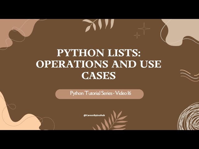 Python Lists Explained | Operations, Slicing & List Comprehension (Python Tutorial for Beginners)