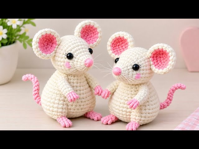 Cute Crochet Mouse 🐭 | Easy Amigurumi Mouse Tutorial | Crochet Animals ( part.1 )