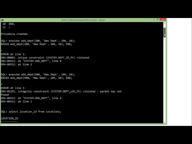Oracle - PL/SQL - Creating Procedure