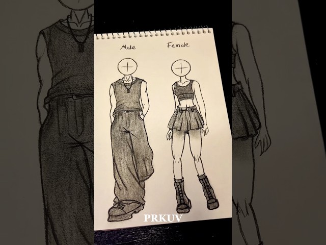 🍿Drawing easy body tutorial✏️ (male and female) #drawing #tutorial #howtodraw #sketch #art #shorts