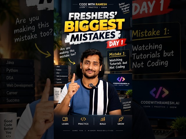 Freshers Biggest Mistake #1 🚨 Stop Watching Tutorials, Start Coding!