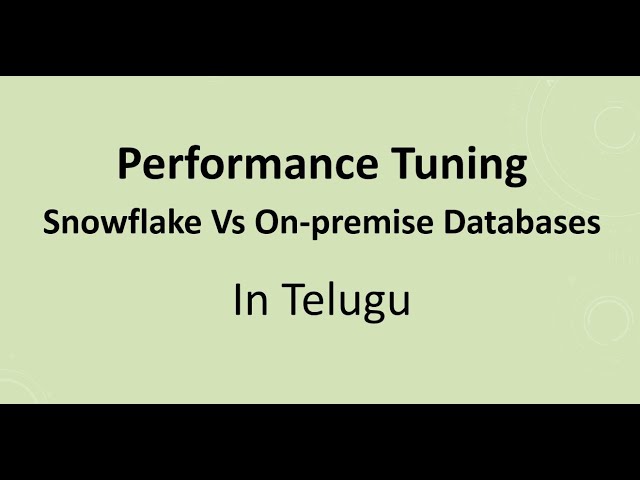Performance Tuning Of SQL Queries