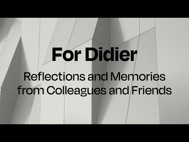 Critical Intent as a Form of Life - For Didier: Reflections and Memories from Colleagues and Friends
