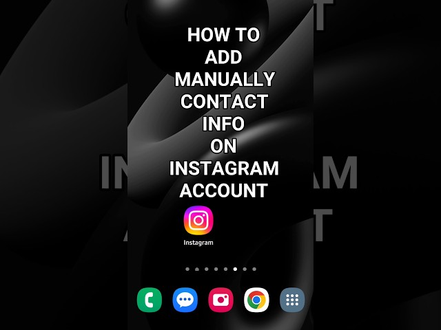 How To Add Manually Contact Info on Instagram Account #instagramtutorial #instagramreels #howto