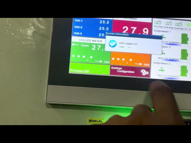 3Chiller control panel with Flexem HMI Plc panel