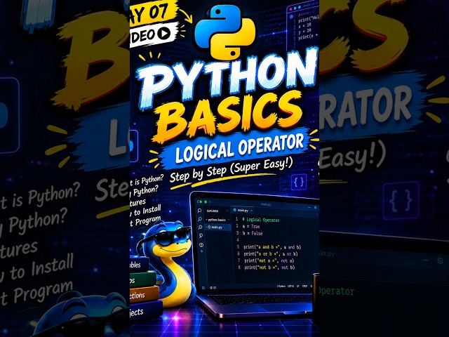 Python Logical Operators Explained in 40 Secs! 🧠 (Day 07/100) #python #coding