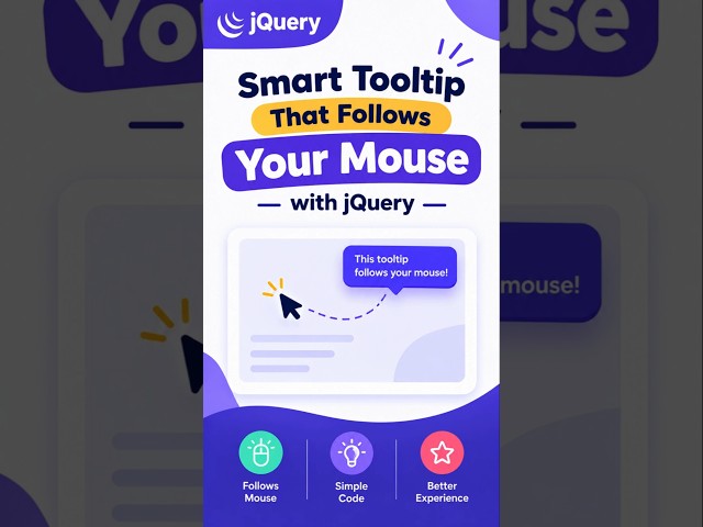 🪄 Smart Tooltip That Follows Your Mouse with jQuery #coding #Shorts