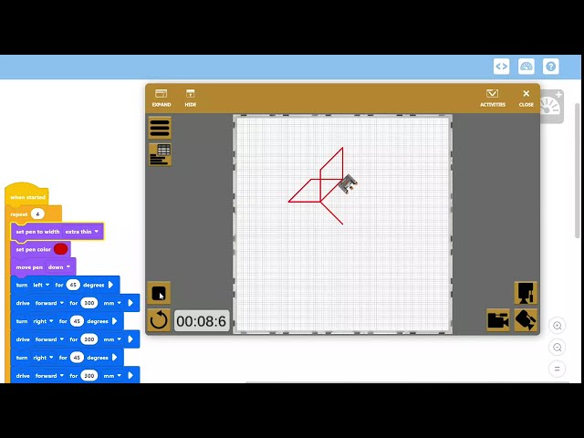 VEXcode VR Spiral Drawing Activity