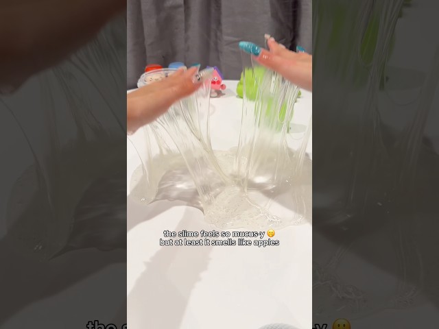 water slime from china review & fixing 🍏 #slimeasmr #satisfying #slimechannel #bad #fail #melted