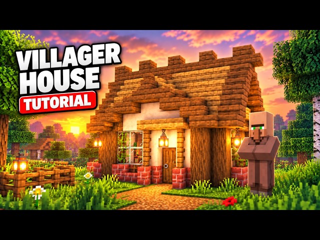 Simple Villager House Tutorial, Fast & Easy (Minecraft Bedrock)