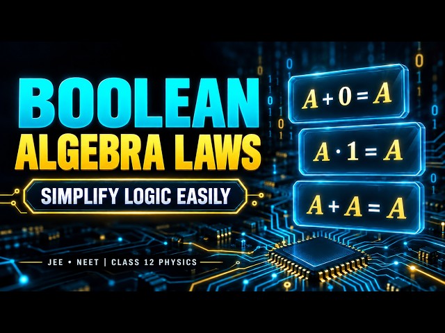 Boolean Algebra Laws Made Easy! | Logic Gates & Simplification | JEE & NEET