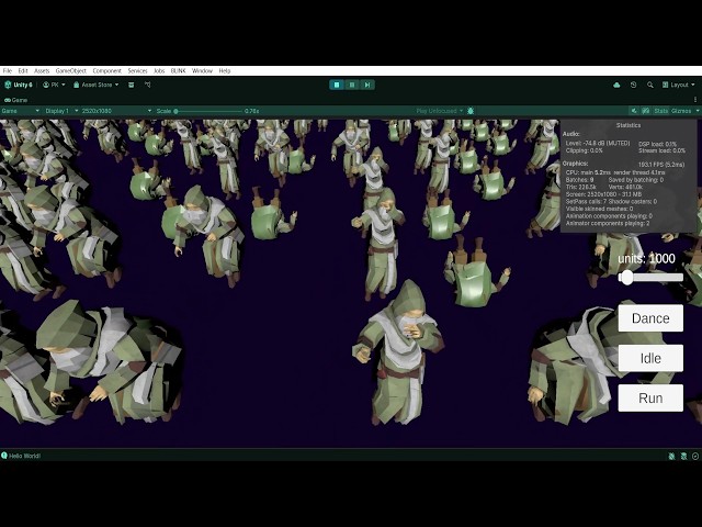 10000 RANDOMIZED Animations for Skinned Mesh Renderers in Unity ECS and Rukhanka Animation System