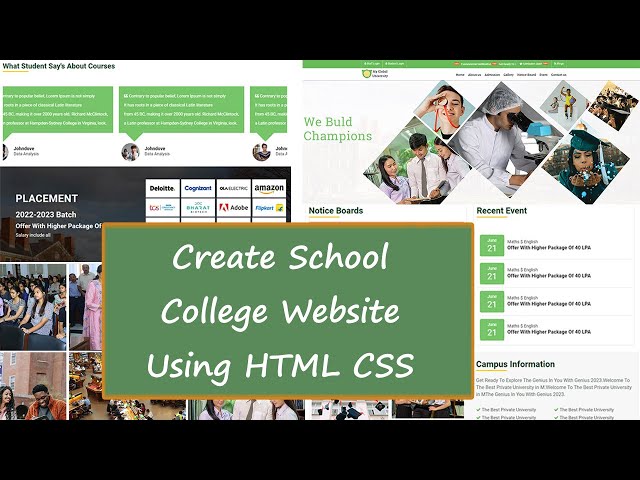 How To Create An School/College Website Using HTML CSS In 2023 | College Website Design Using HTML