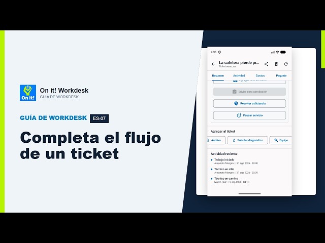Completa el flujo de un ticket | On it! Workdesk