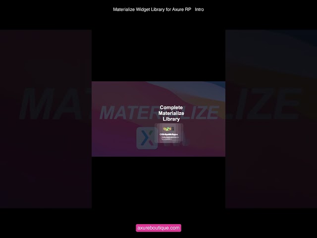 Materialize Widget Library for Axure RP   Intro