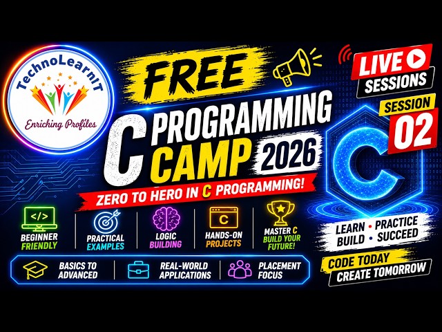 C Programming - Free Programming Camp 2026 | Session 02 | Program Design Tools, History, Features