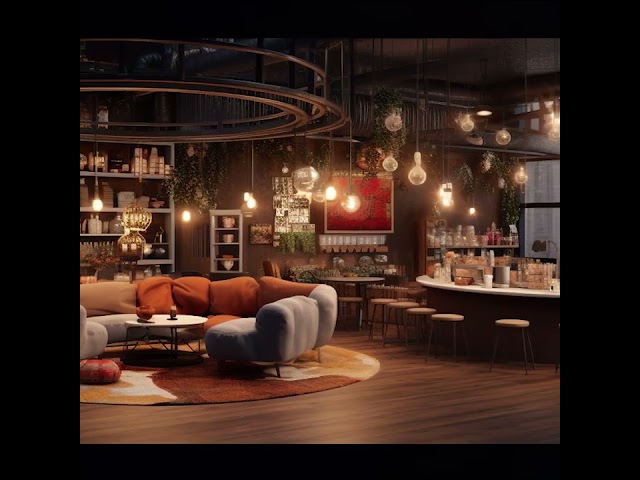 Night Cozy Coffee Shop with Piano Jazz Instrumental