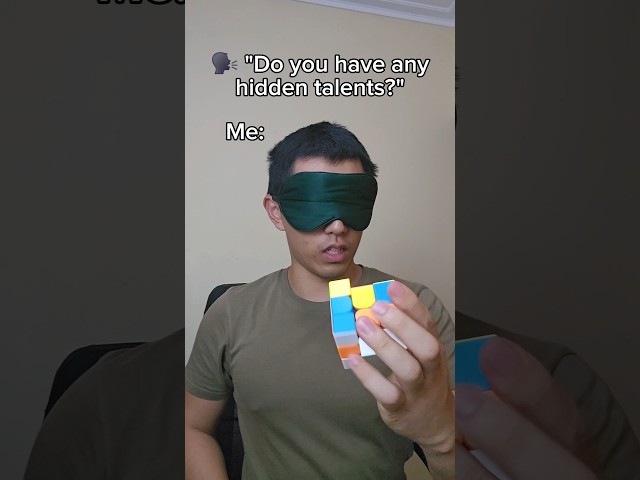 #ad 67 digits of pi while solving the @Rubik's  blindfolded 🙈