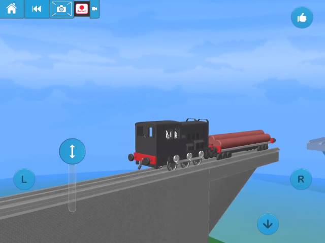 Blocksworld Thomas & Friends Diesel Pushes Logs Into The Sea