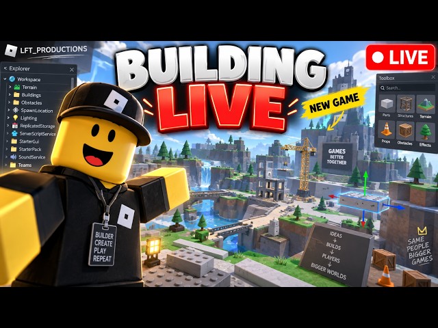 “Building My NEW Roblox Game LIVE 🔴 | Dev Stream + Testing”