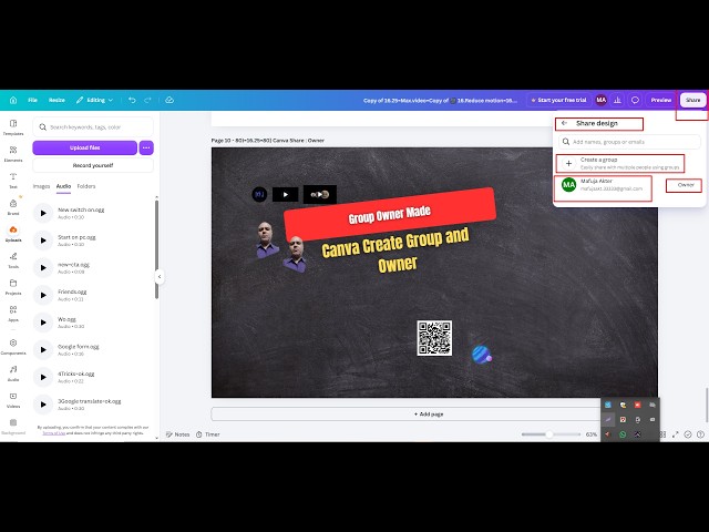Canva Create Group and Owner