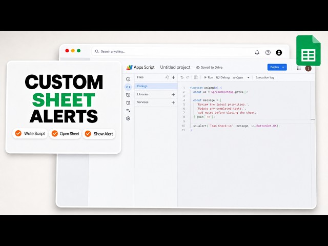How to Create a Multiline onOpen Alert in Google Sheets