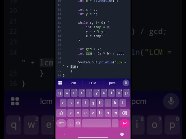 LCM Program in Java 🔥 | Find LCM Using Java | Java Coding #shorts #explore #trending