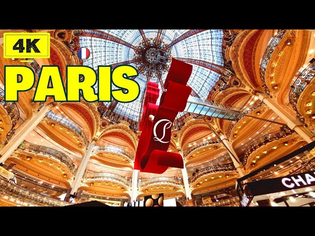 Paris, France 🇨🇵 : Galeries Lafayette Iconic shopping mall Walking tour in 4K