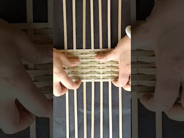 Rectangular basket tutorial 1 base weaving method #bamboo #crafts #bamboohandcraft #diy