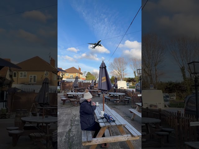 At the Green Man pub at Heathrow Airport - plane spotting