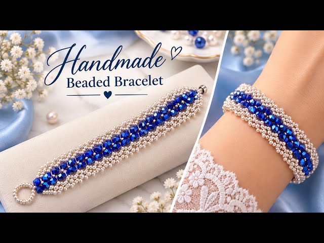 DIY Blue Beaded Bracelet | Crystal & Seed Bead Bracelet Tutorial