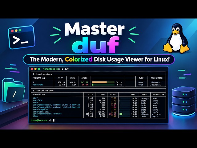Master duf – The Modern, Colorized Disk Usage Viewer for Linux!