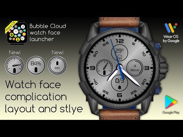 [v9.49] New Watch Face complication layout and style options in Bubble Cloud Wear Launcher