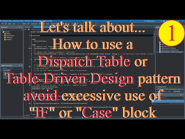 Delphi: How to use a Dispatch Table or Table-Driven Design pattern to avoid "IF" or "Case" - 01