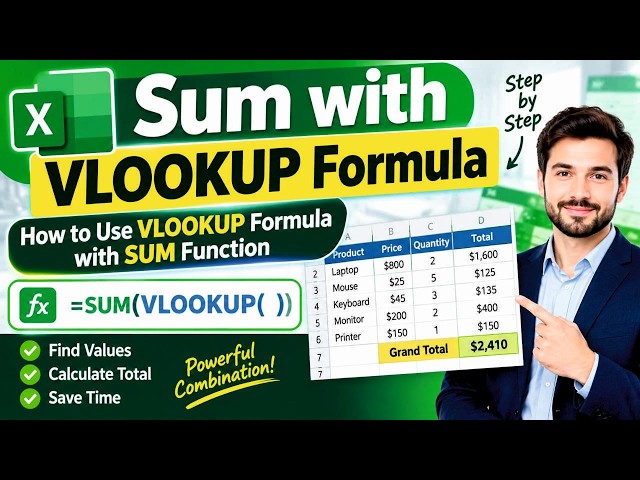How to Use VLOOKUP with SUM Function in Excel | Sum with VLOOKUP Formula