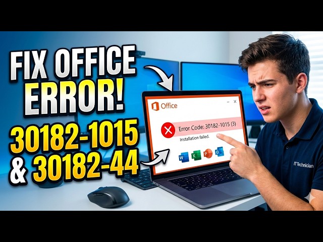 Microsoft Office Installation Failed Fix Error Code 30182-1015(3) & 30182-44(2) Fast!