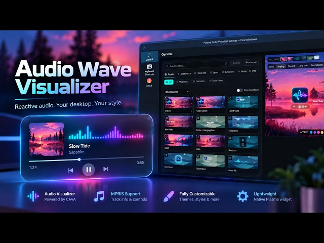KDE PLASMA - audio wave visualizer widget