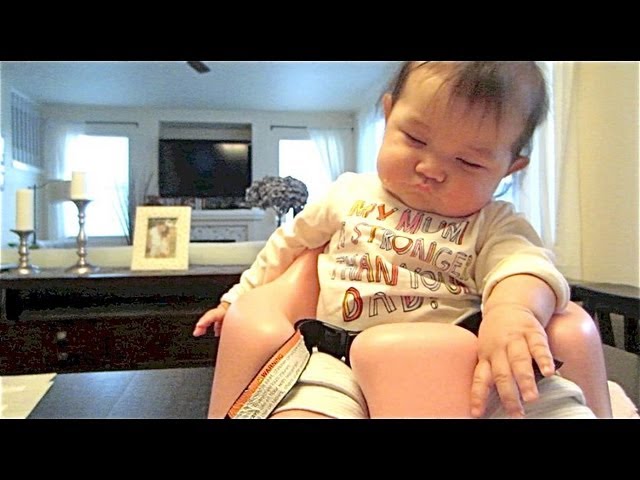 Baby falls asleep on bumbo!