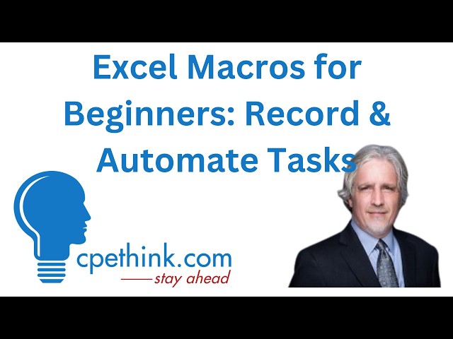 Excel Macros for Beginners: Record & Automate Tasks