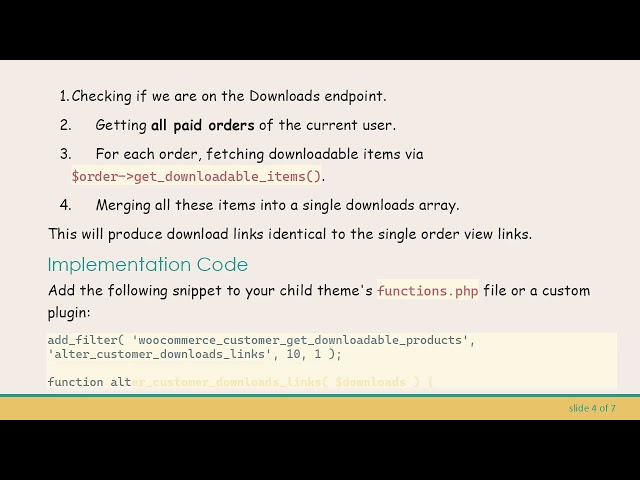 How to Get the Same download Links in WooCommerce My Account Downloads as Single Order View