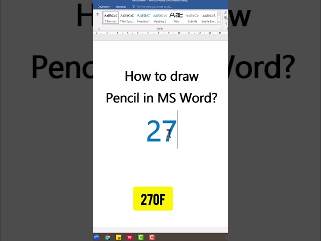How to draw pencil in MS word #mswordtipsandtricks #tips