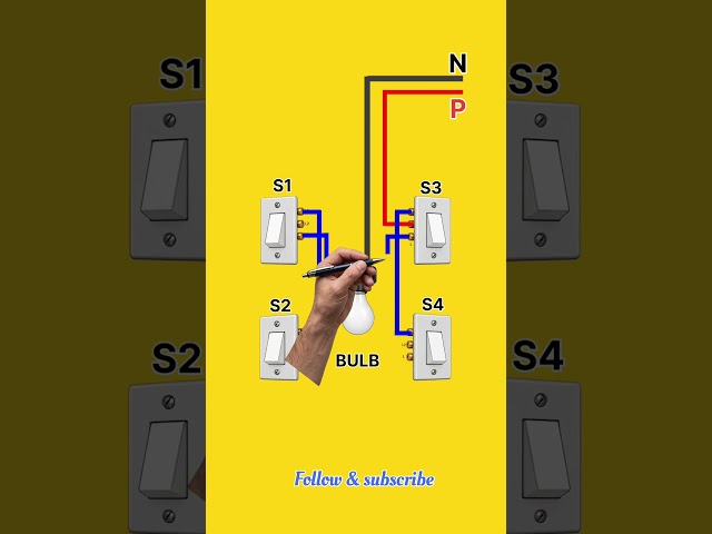 How to Wire Multiple Switches with a Bulb | Electrical Circuit Tutorial #shorts #electrical #diy