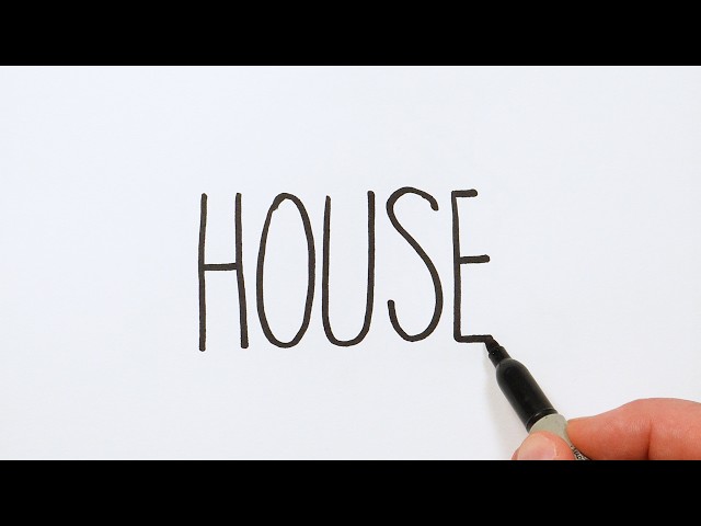How to Draw a House from the Word 🏠 Super Easy Step-by-Step Tutorial!
