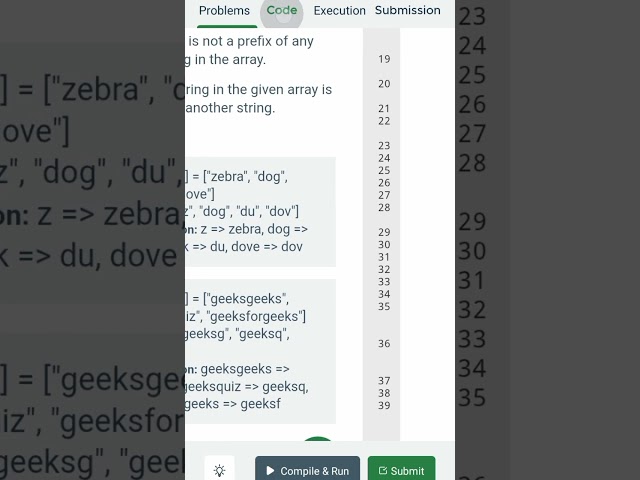 DSA Coding challenge: Shortest unique prefix for every word in an array