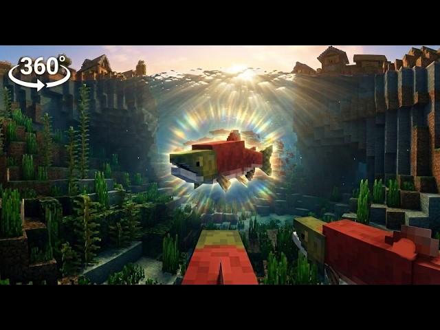 Minecraft, But You Are a Salmon ( VR / 360° )