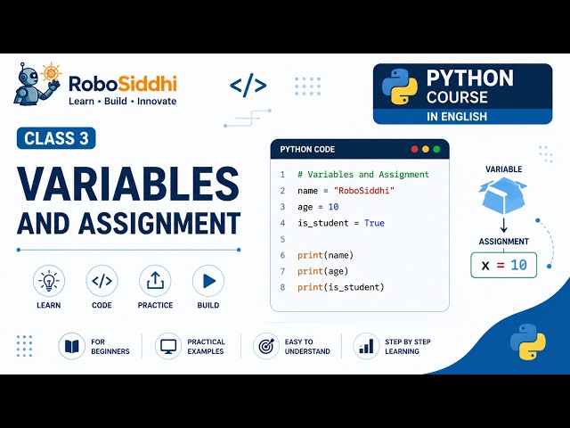 Class 3 | Python Variables and Assignment Python Programming for Beginners Python Course in English